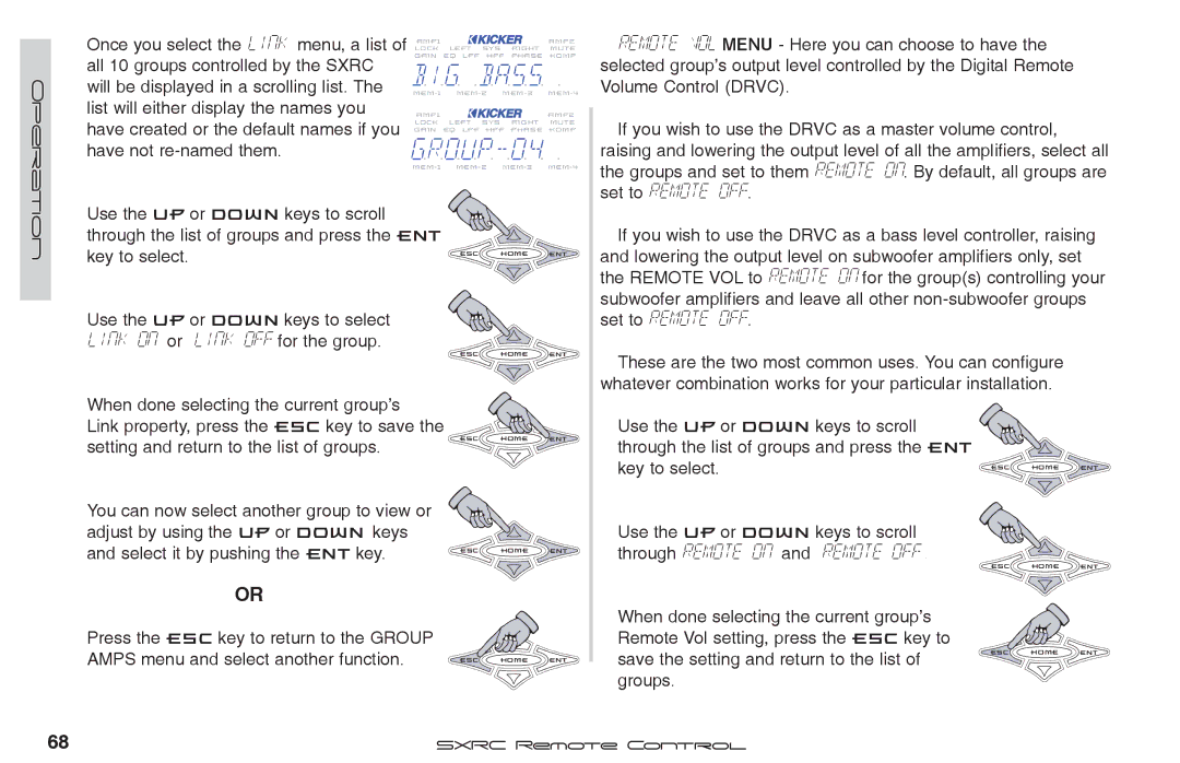 Fortinet 2 SXRC manual Big baasss, Set to Remote OFF, When done selecting the current group’s 