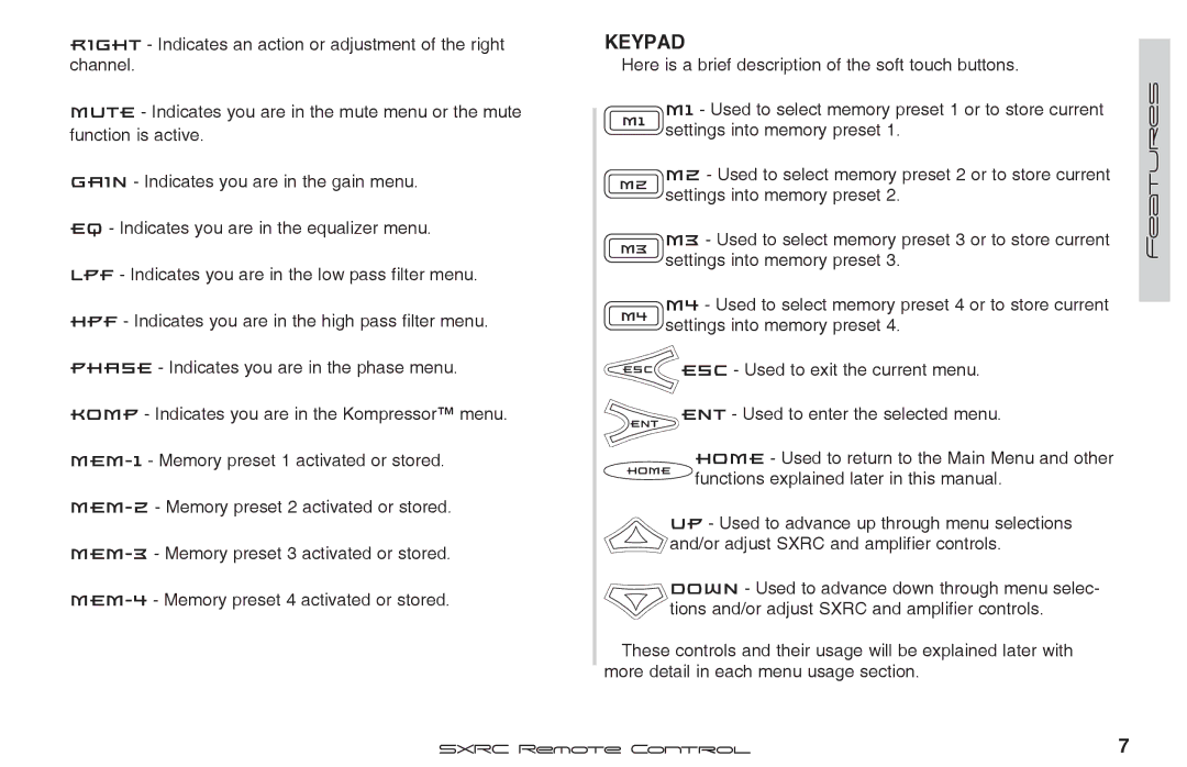 Fortinet 2 SXRC manual Keypad, ESC Used to exit the current menu, ENT Used to enter the selected menu 