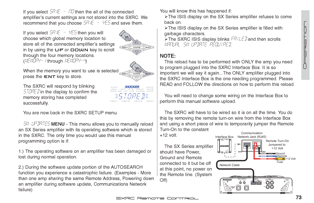 Fortinet 2 SXRC manual By using the UP or Down key to scroll, Through the four memory locations, Press the ENT key to store 