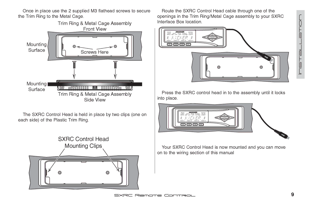 Fortinet 2 SXRC manual Sxrc Control Head Mounting Clips, Screws Here 