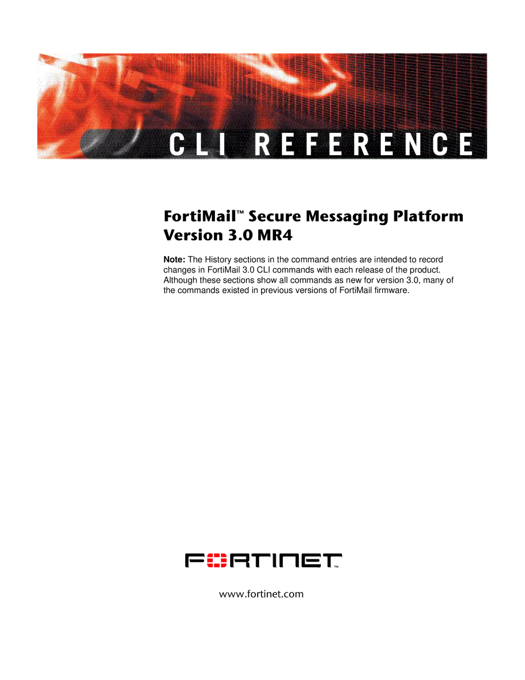 Fortinet 3.0 MR4 manual I R E F E R E N C E 