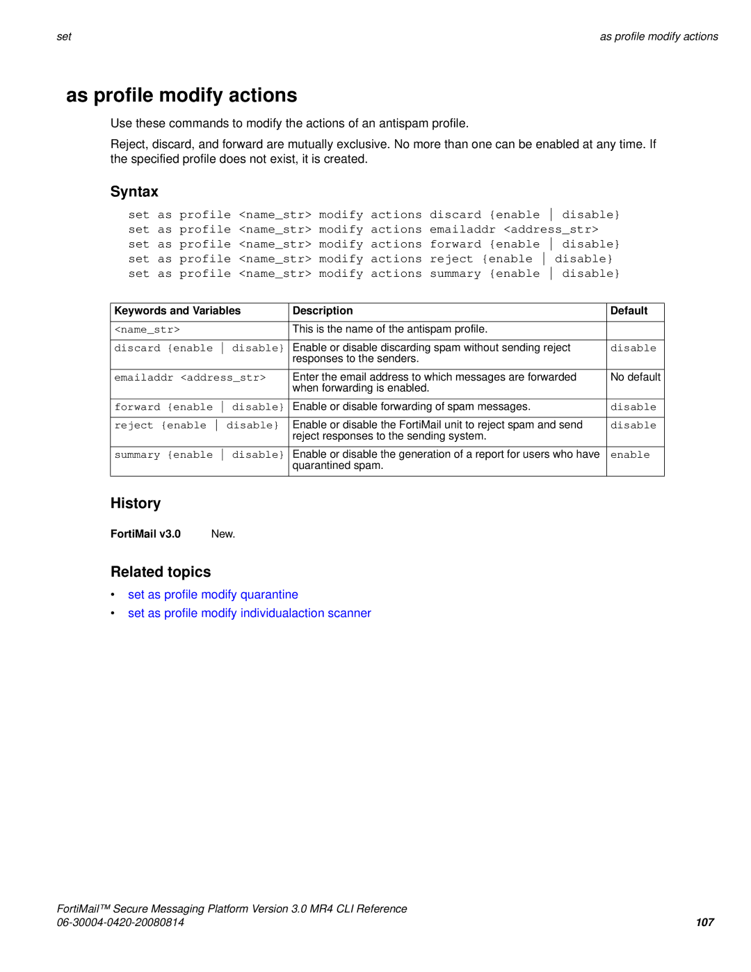 Fortinet 3.0 MR4 manual As profile modify actions 