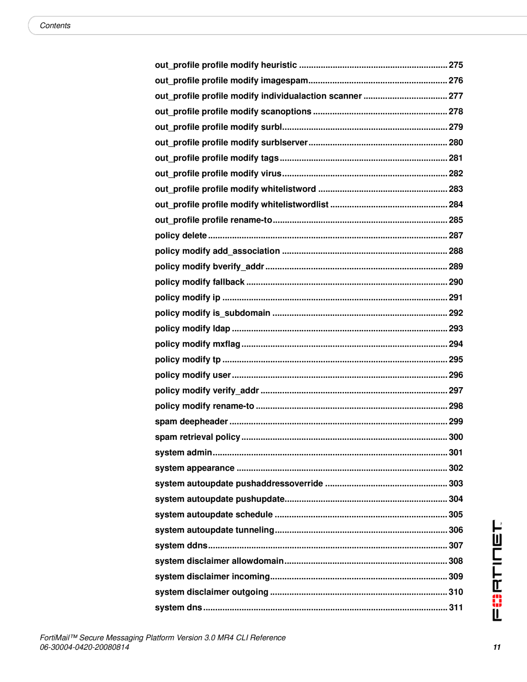 Fortinet 3.0 MR4 manual 275 