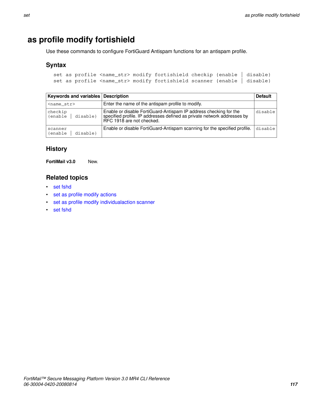 Fortinet 3.0 MR4 manual As profile modify fortishield, Checkip 