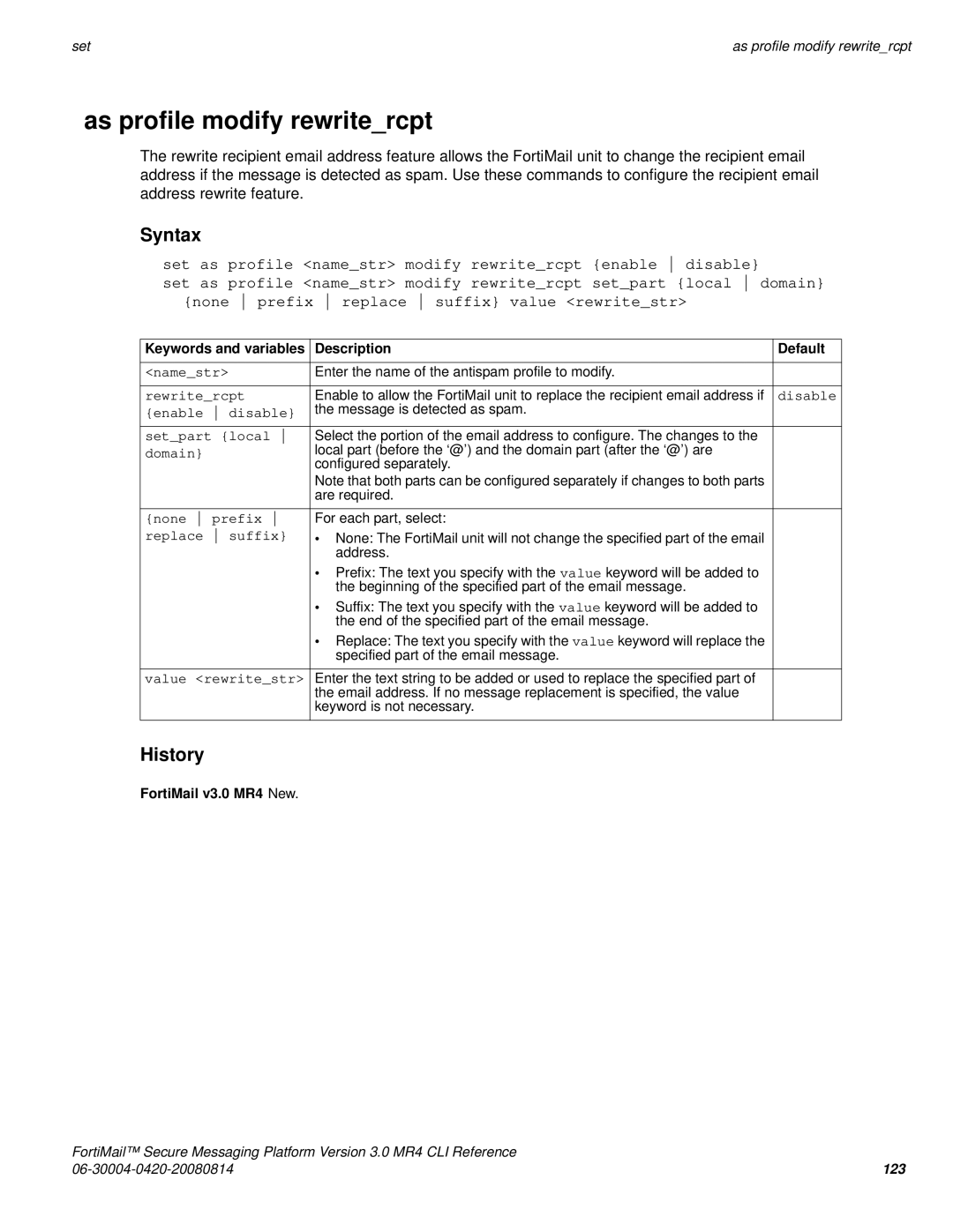 Fortinet 3.0 MR4 manual As profile modify rewritercpt 