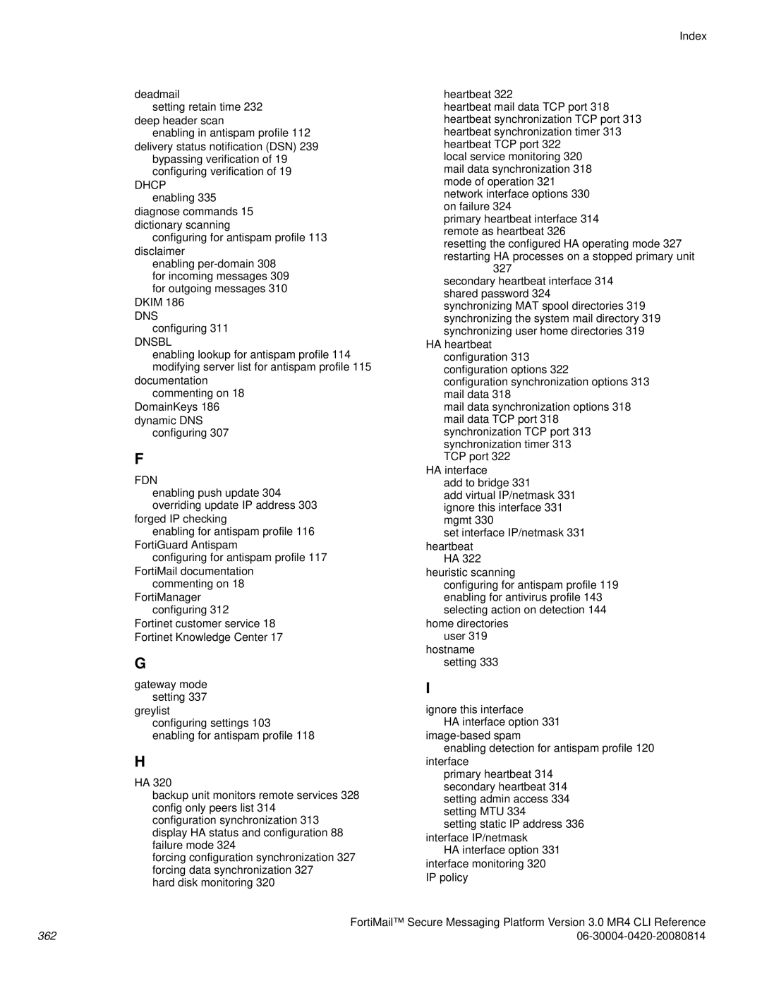 Fortinet 3.0 MR4 manual Dkim 186 DNS 