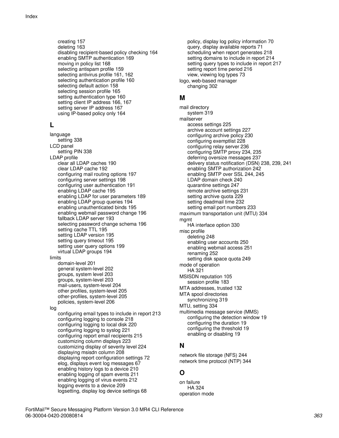 Fortinet 3.0 MR4 manual 363 