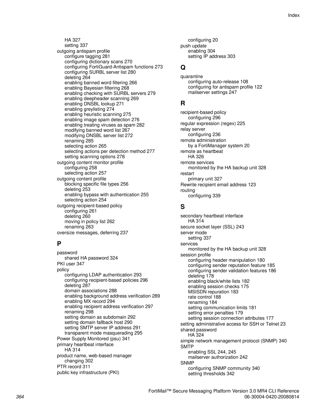 Fortinet 3.0 MR4 manual Smtp 