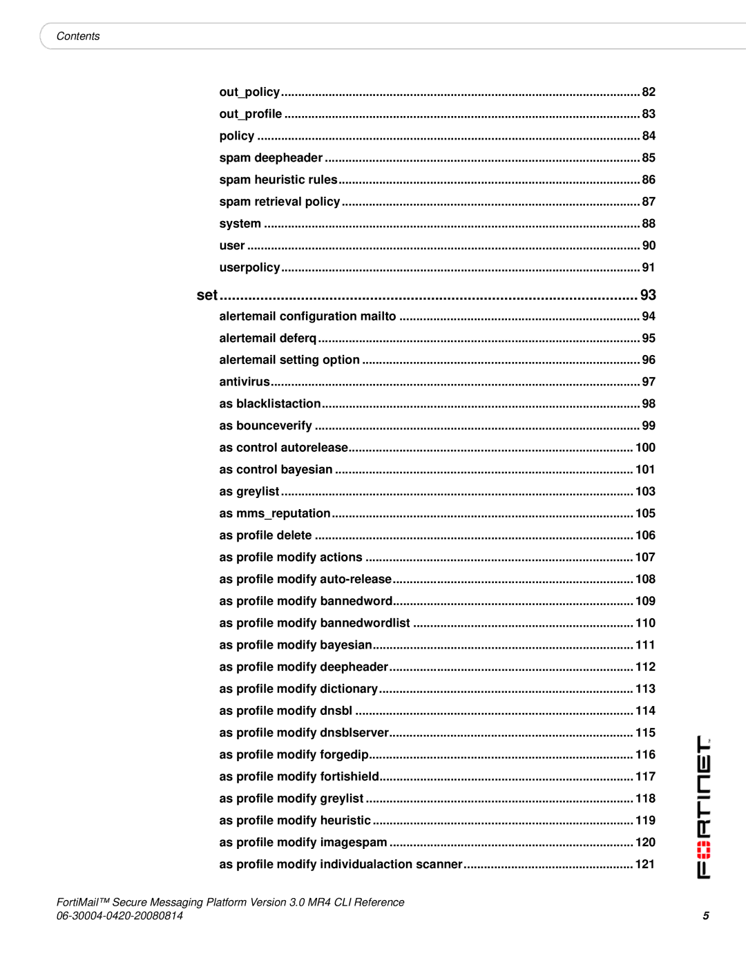 Fortinet 3.0 MR4 manual Set 