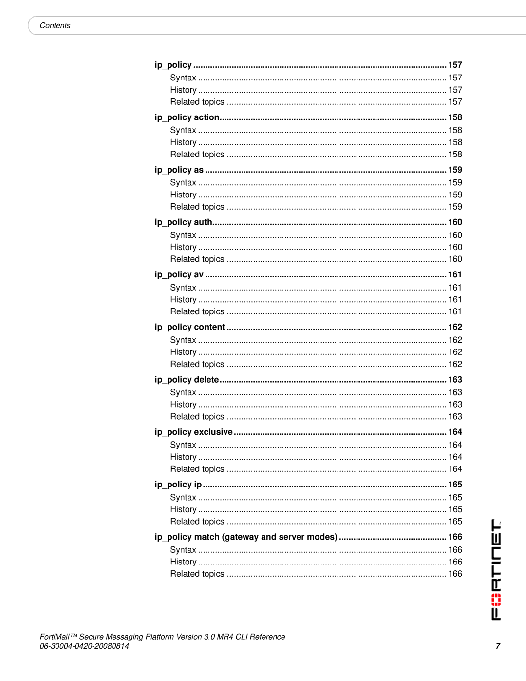 Fortinet 3.0 MR4 manual 157 