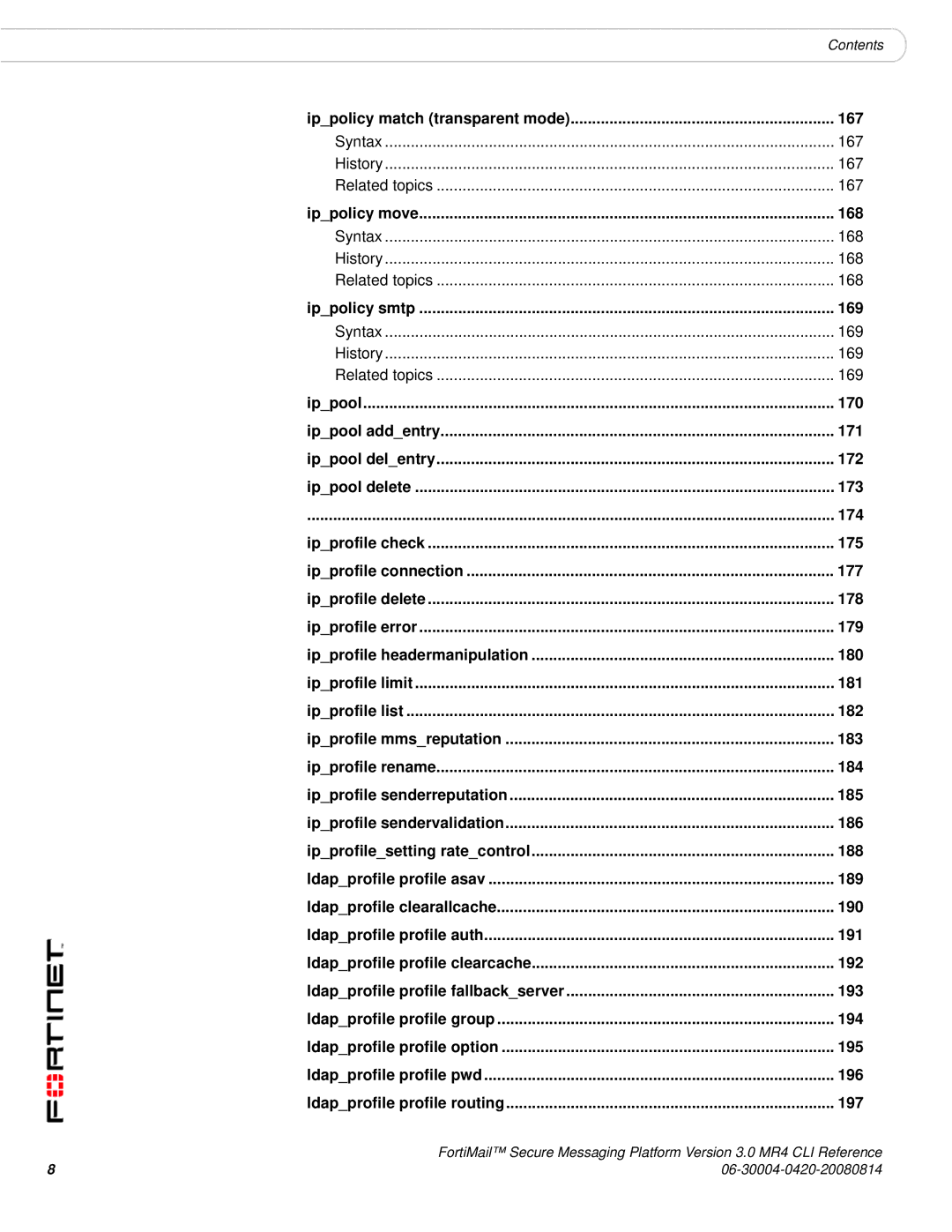 Fortinet 3.0 MR4 manual 167 