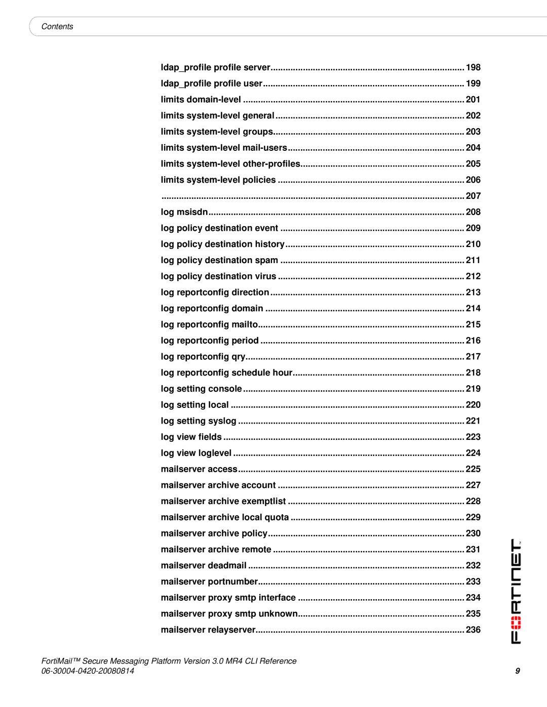 Fortinet 3.0 MR4 manual 198 