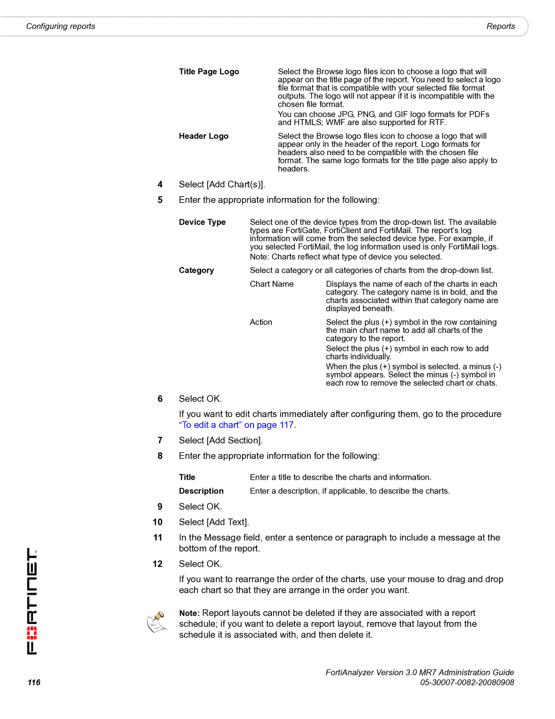 Fortinet 3.0 MR7 manual Title Page Logo, Header Logo, Category 