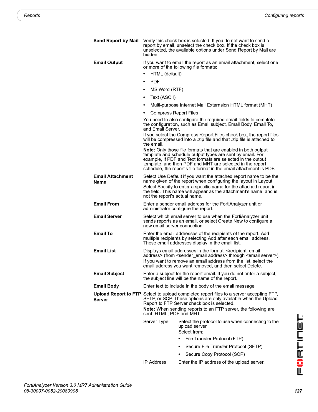 Fortinet 3.0 MR7 manual 127 