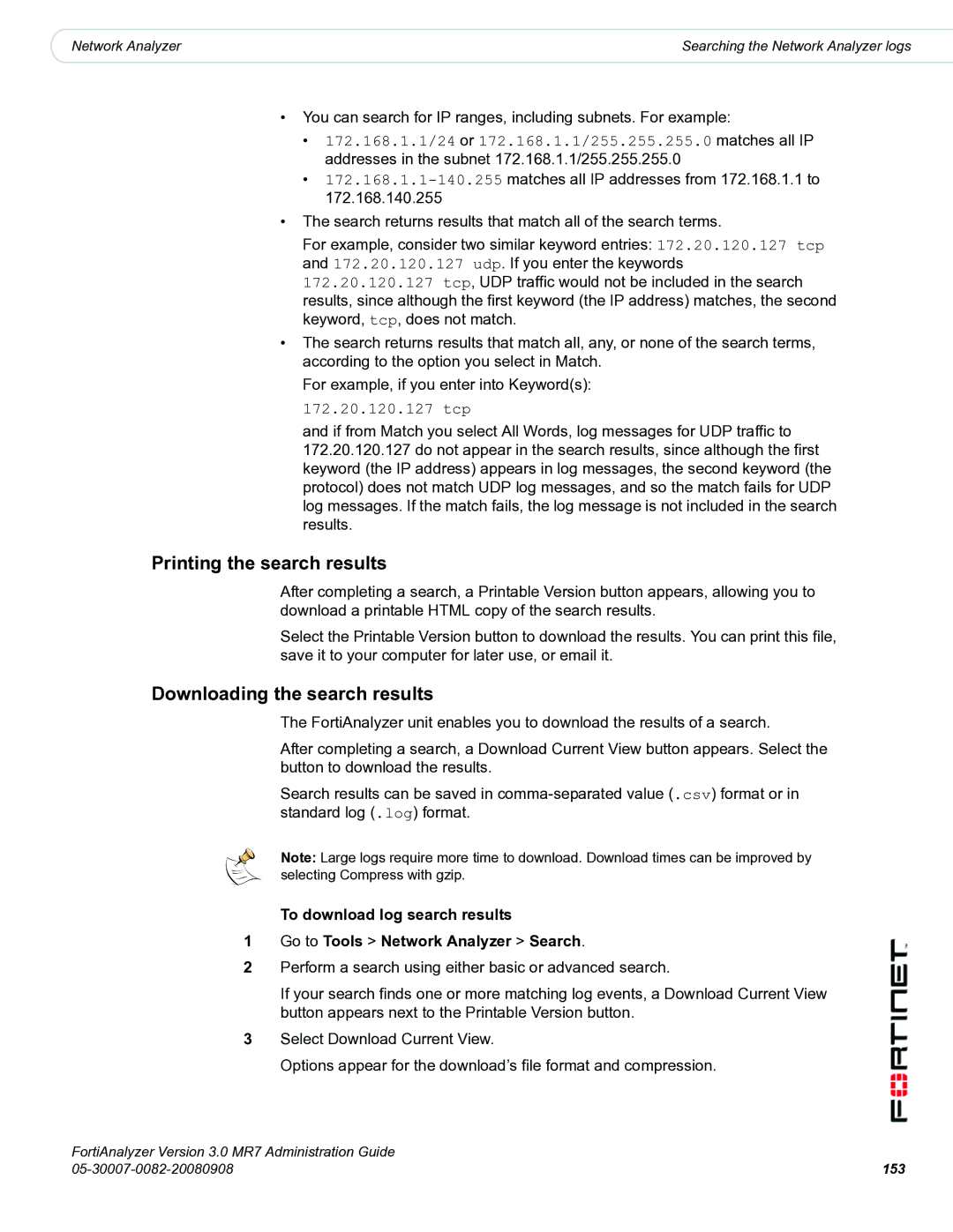 Fortinet 3.0 MR7 manual 172.20.120.127 tcp, 153 