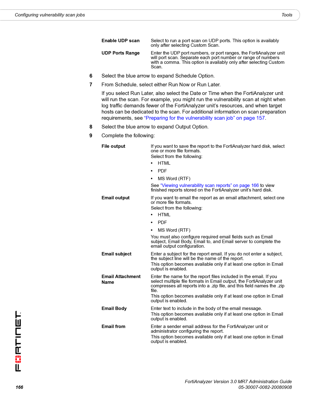 Fortinet 3.0 MR7 manual File output, Email Attachment, Email Body 