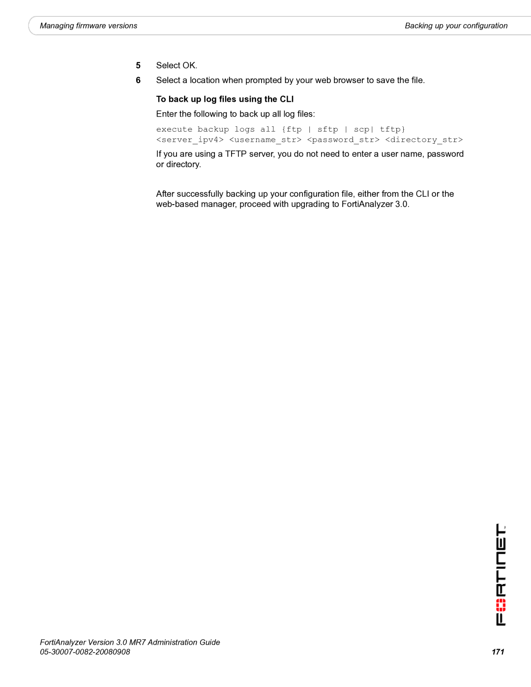 Fortinet 3.0 MR7 manual 171 