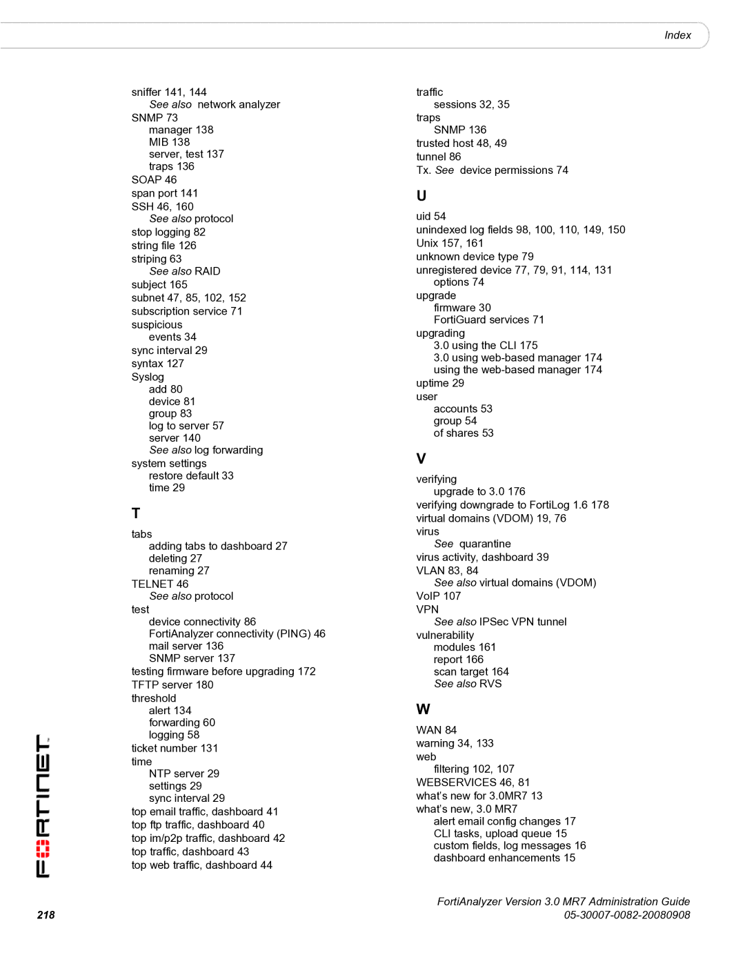 Fortinet 3.0 MR7 manual See also protocol test 