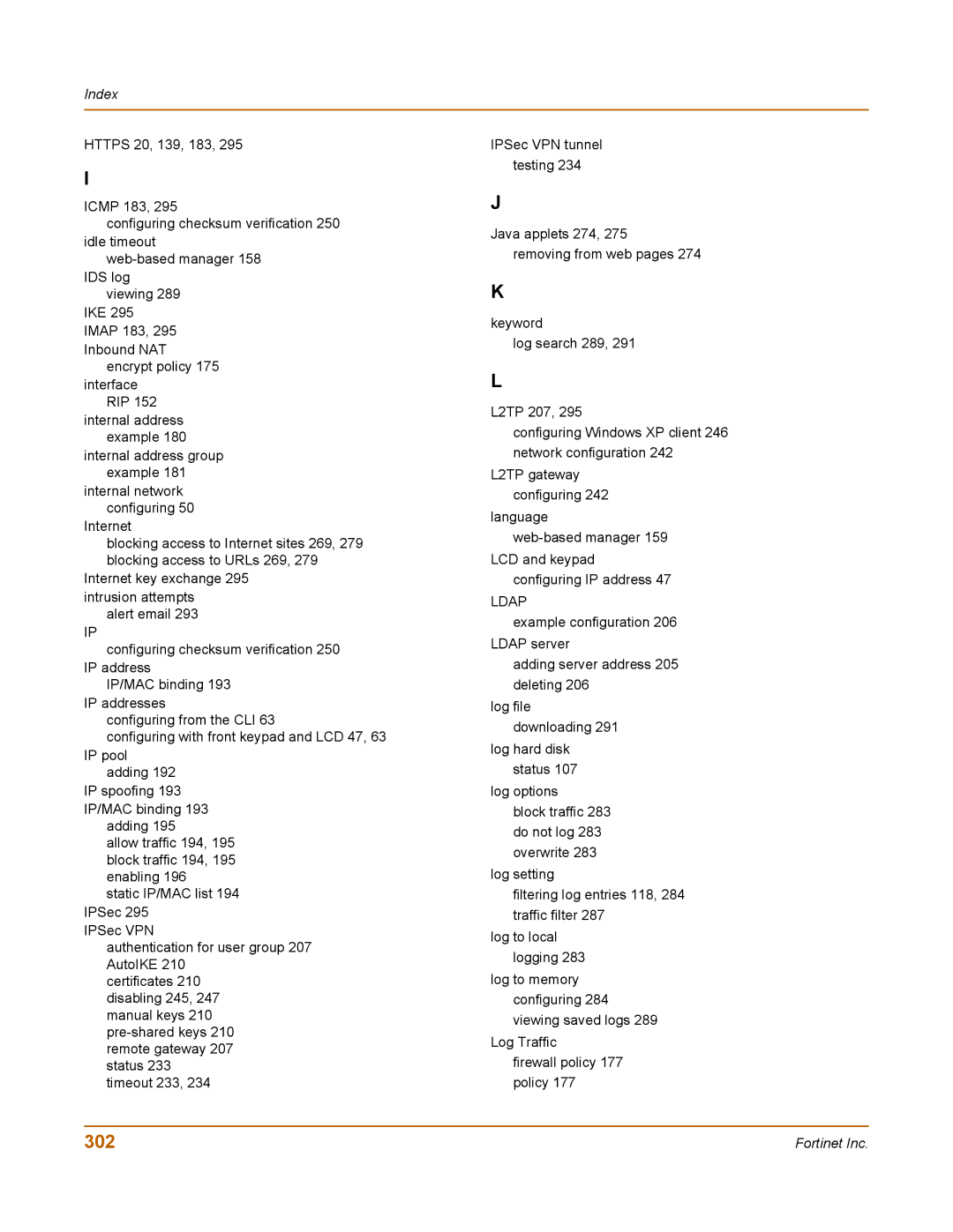 Fortinet 400 manual 302, Ldap 