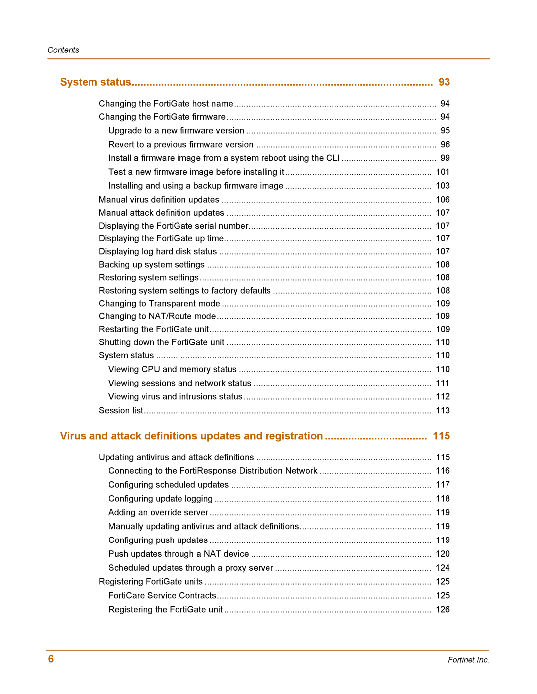 Fortinet 400 manual System status 