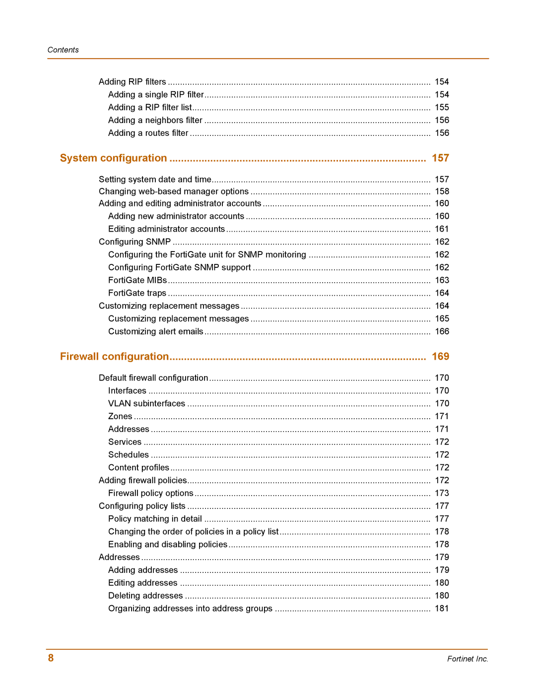 Fortinet 400 manual System configuration 157 