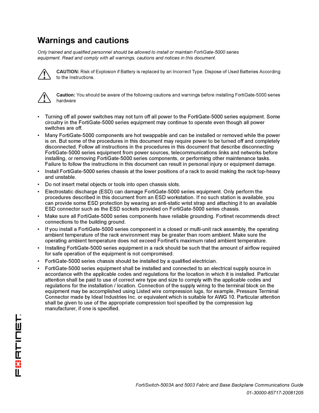 Fortinet 5003A manual 