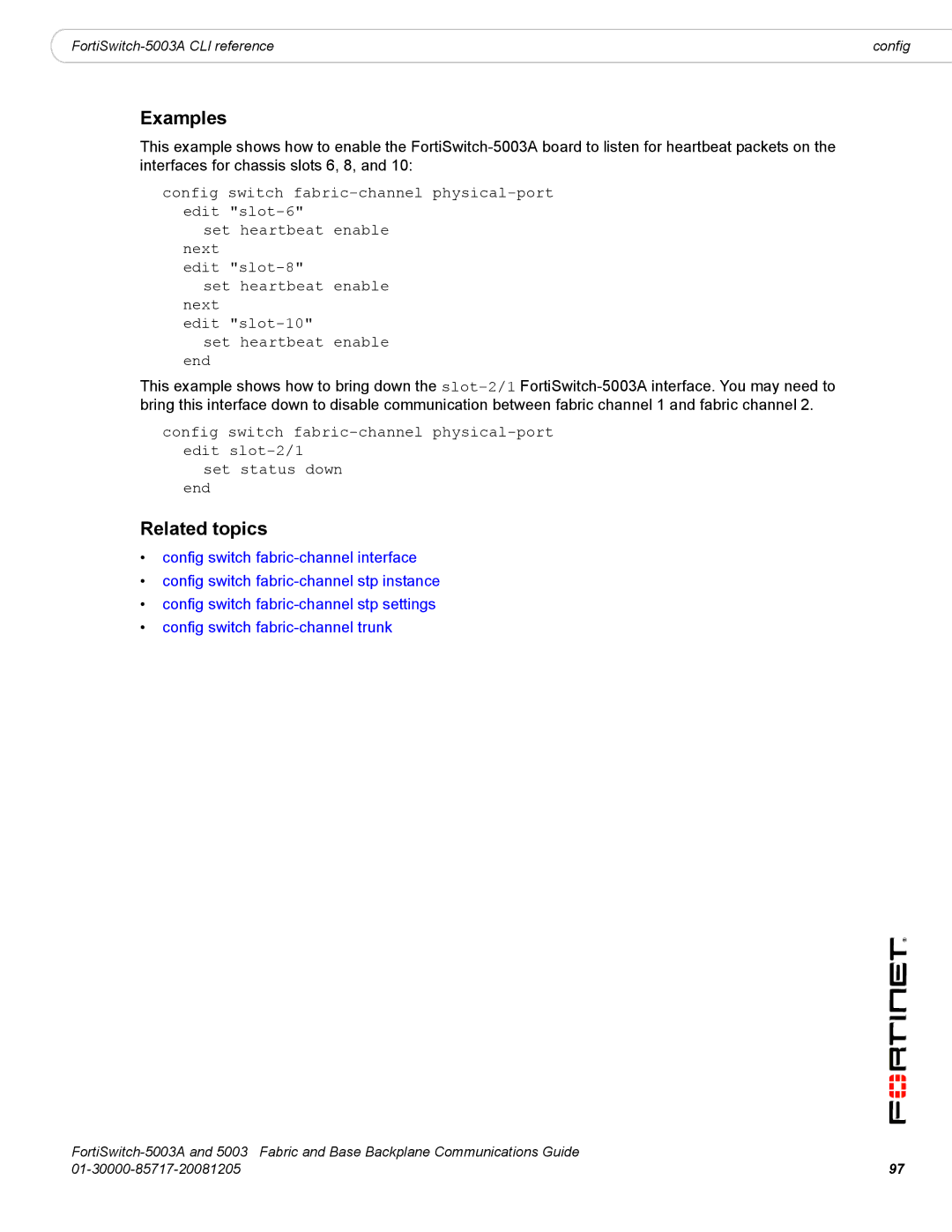 Fortinet 5003A manual Examples 