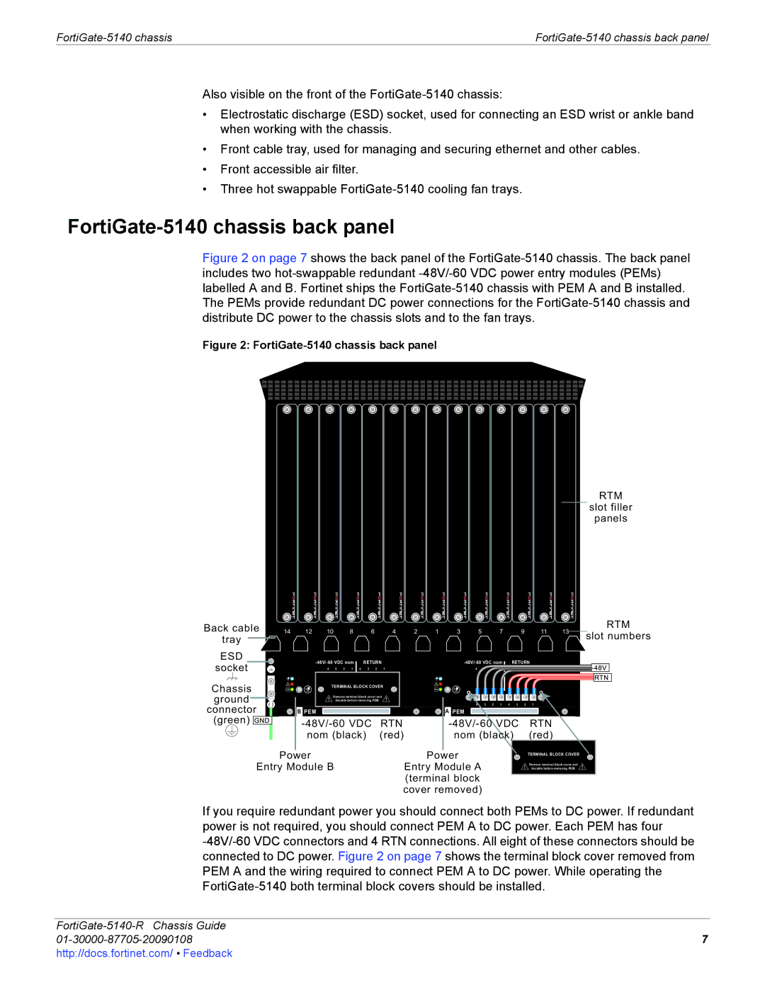 Fortinet 5140-R manual FortiGate-5140 chassis back panel, Slot numbers 