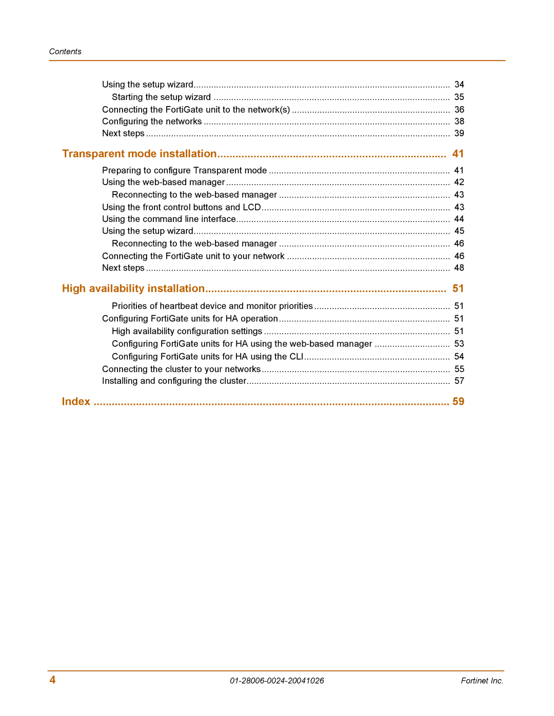 Fortinet 800F manual Index 