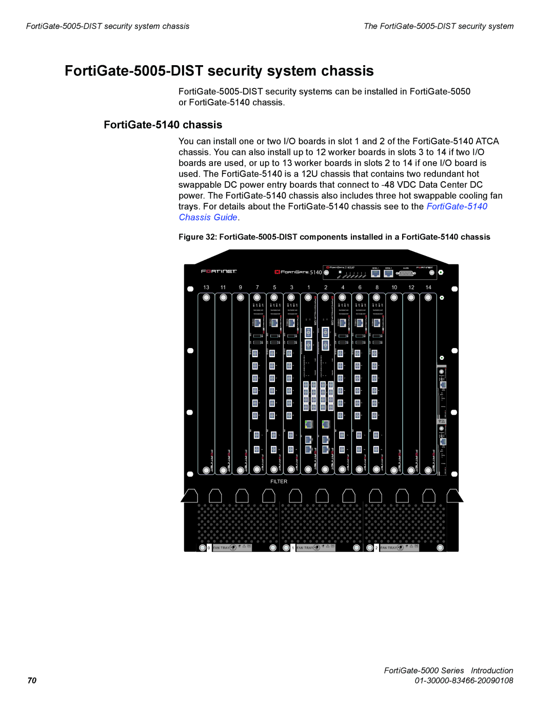 Fortinet FortiGate-5000 manual FortiGate-5005-DIST security system chassis, FortiGate-5140 chassis 