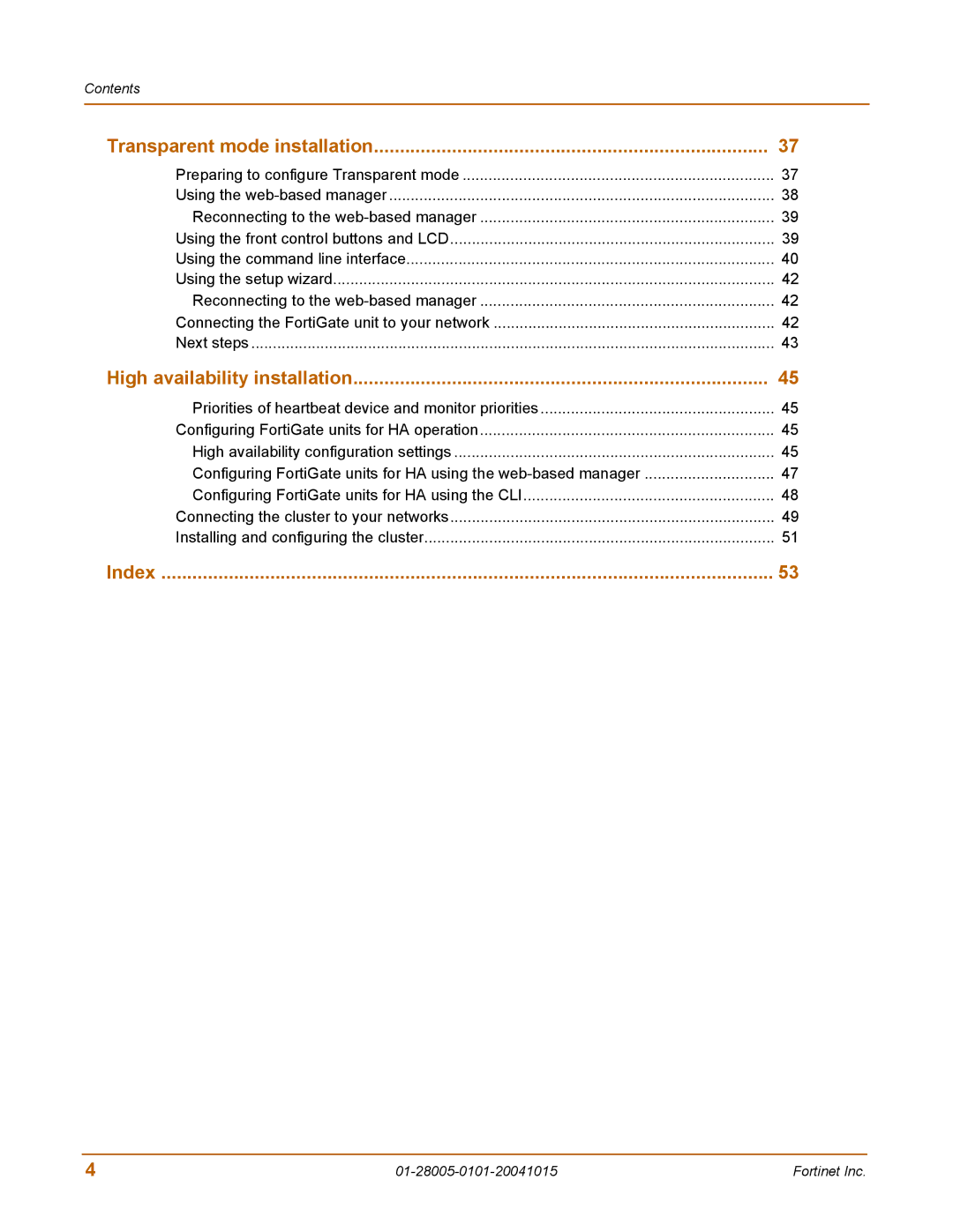 Fortinet FORTIGATE, 500A, 127, Network Router manual Index 