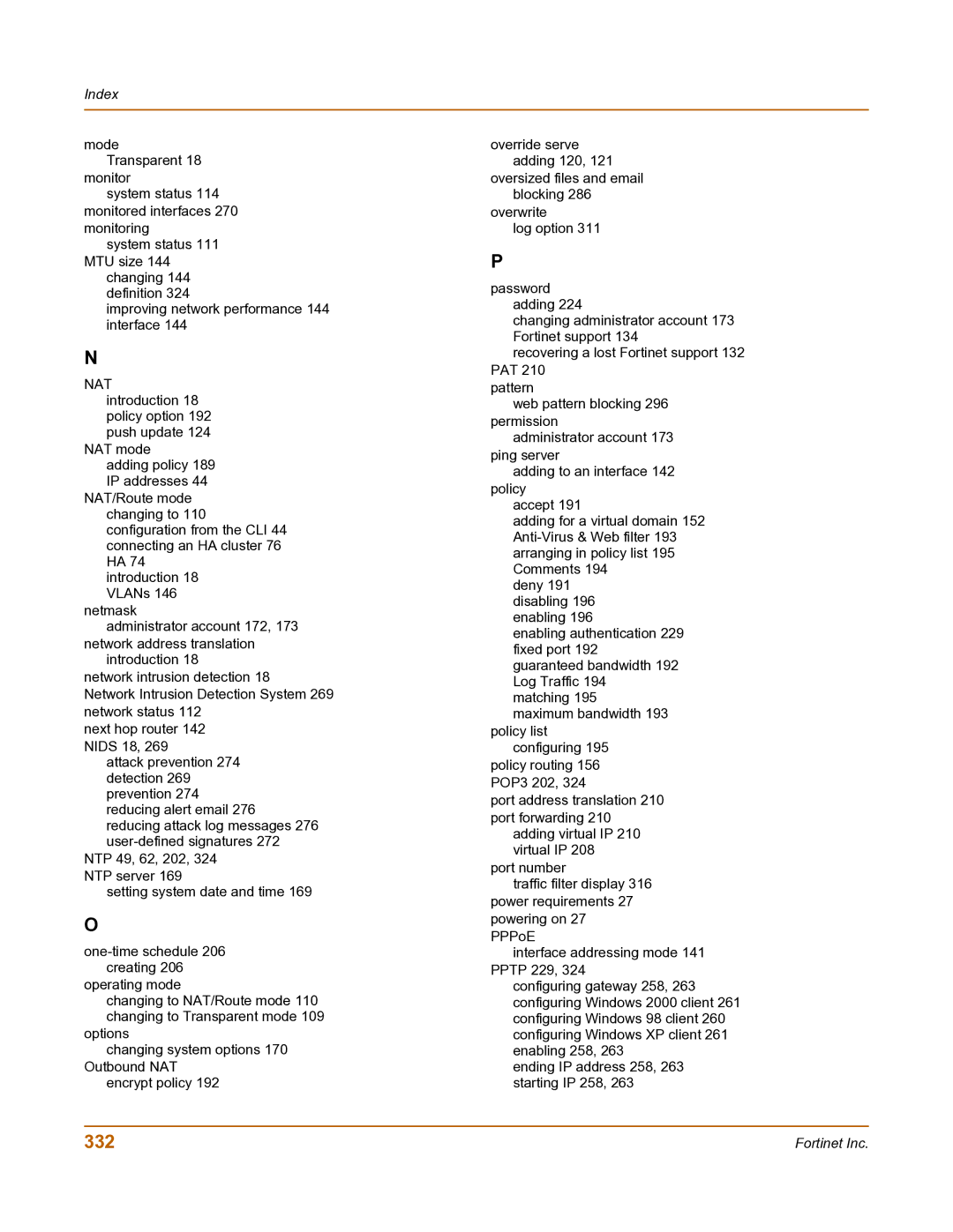 Fortinet FortiGate-800 manual 332 