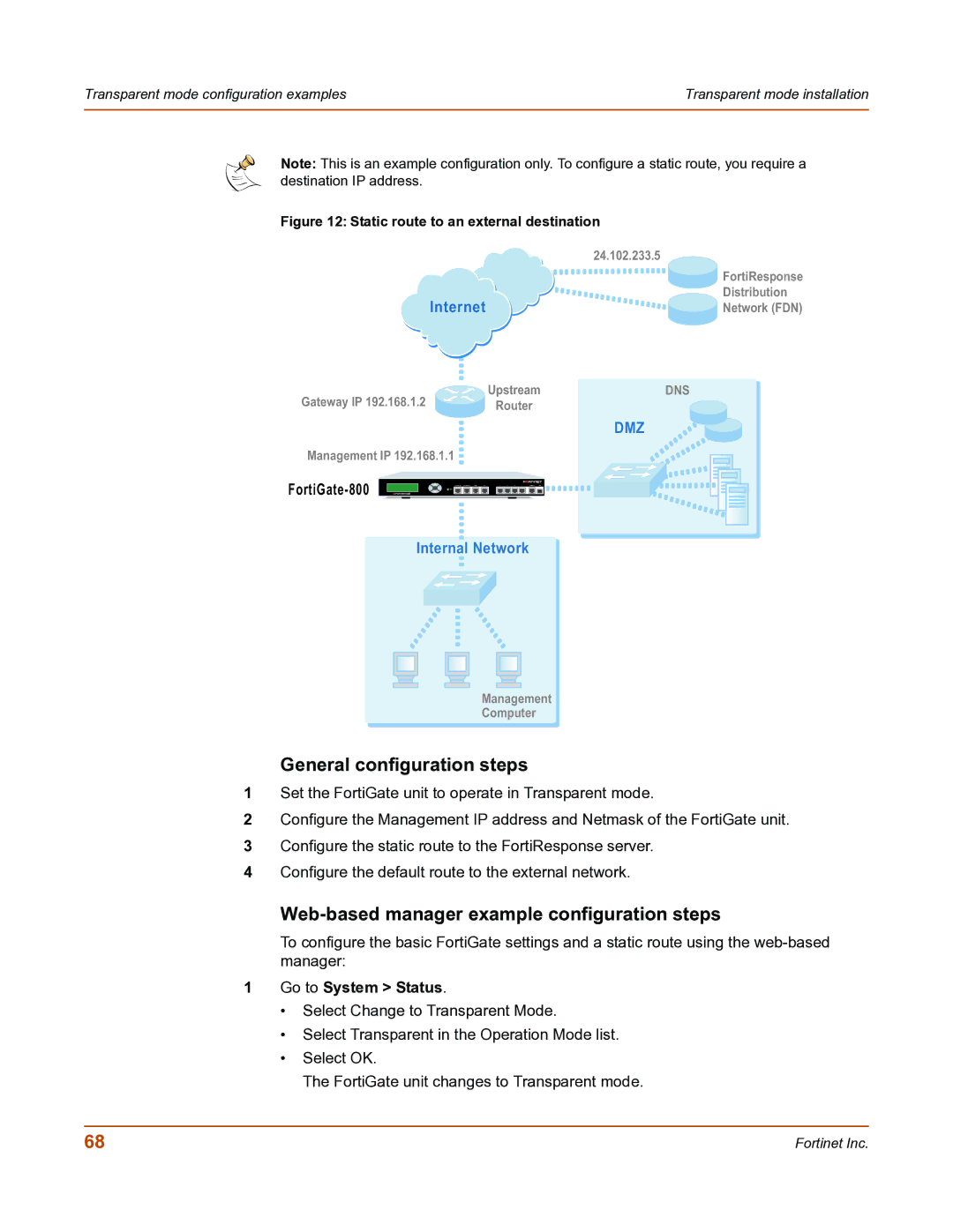 Fortinet FortiGate-800 manual Dmz 