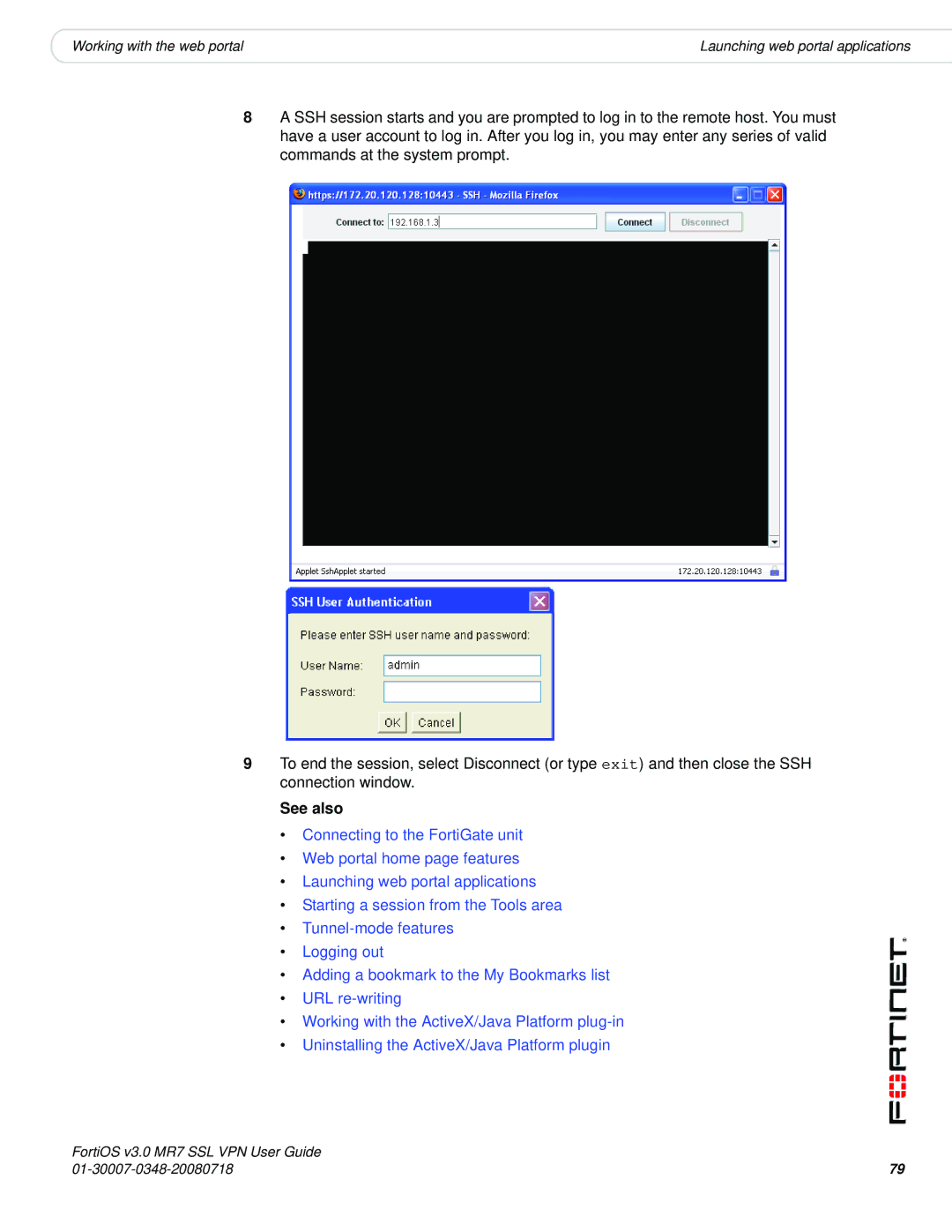 Fortinet FORTIOS V3.0 MR7 manual See also 