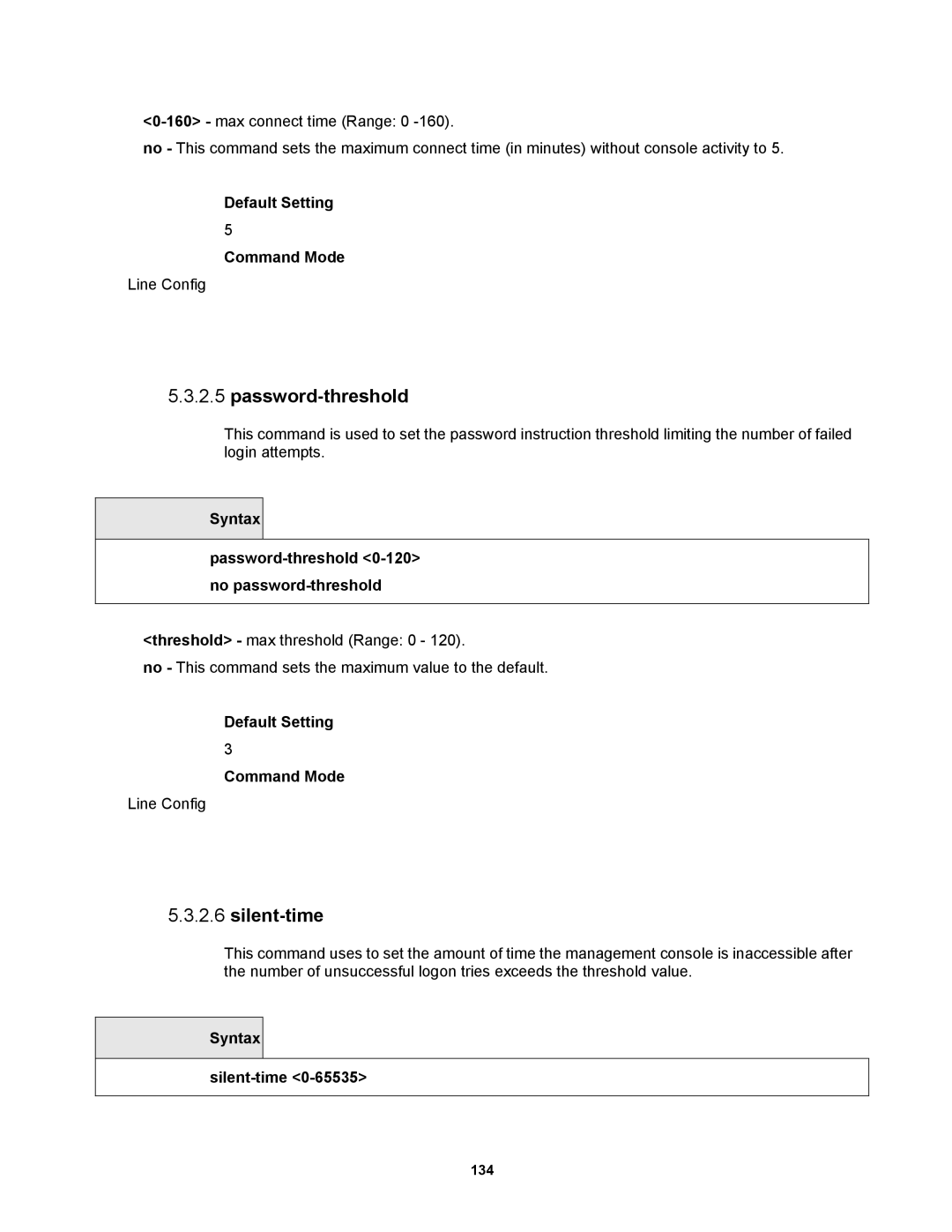 Fortinet MR1 manual Syntax Password-threshold 0-120 no password-threshold, Syntax Silent-time 