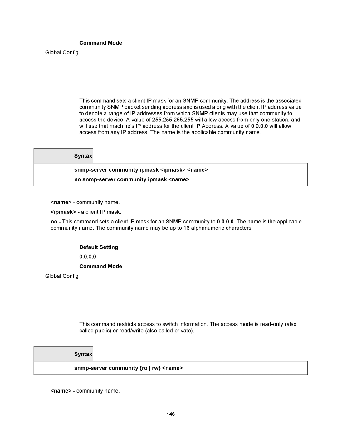 Fortinet MR1 manual Syntax Snmp-server community ro rw name 