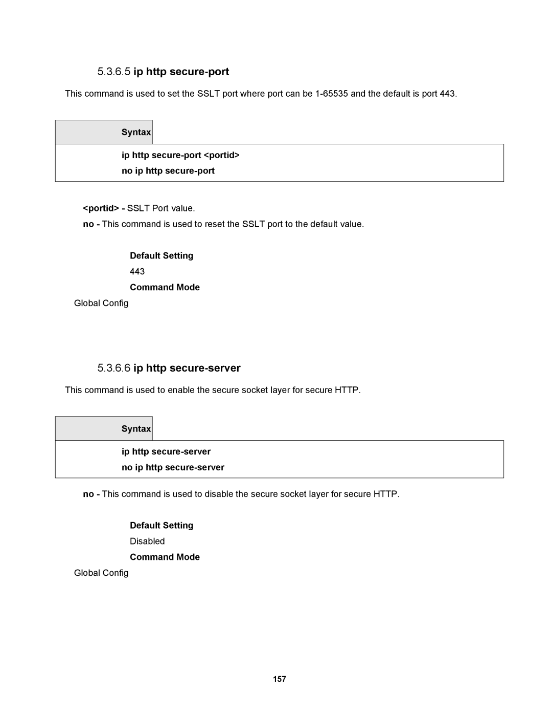 Fortinet MR1 manual Ip http secure-server, Syntax Ip http secure-port portid no ip http secure-port 