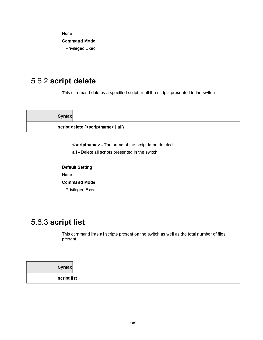 Fortinet MR1 manual Syntax Script delete scriptname all, Syntax Script list 