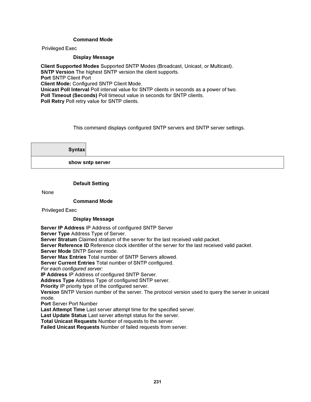 Fortinet MR1 manual Syntax Show sntp server Default Setting 