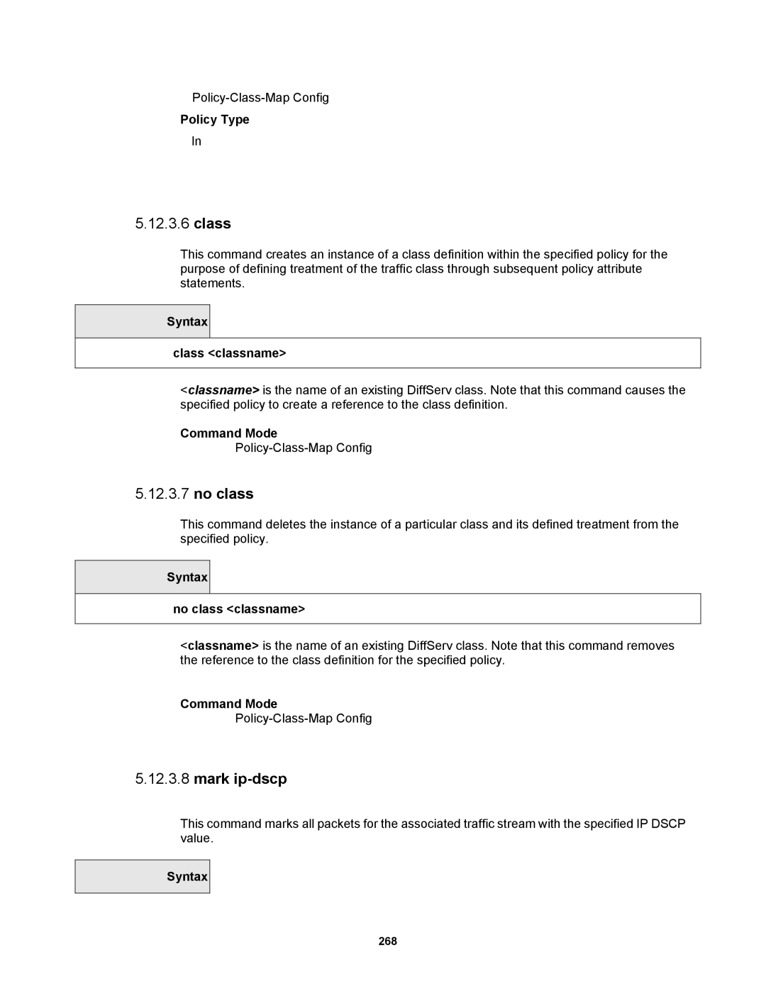 Fortinet MR1 manual Class, No class, Mark ip-dscp 