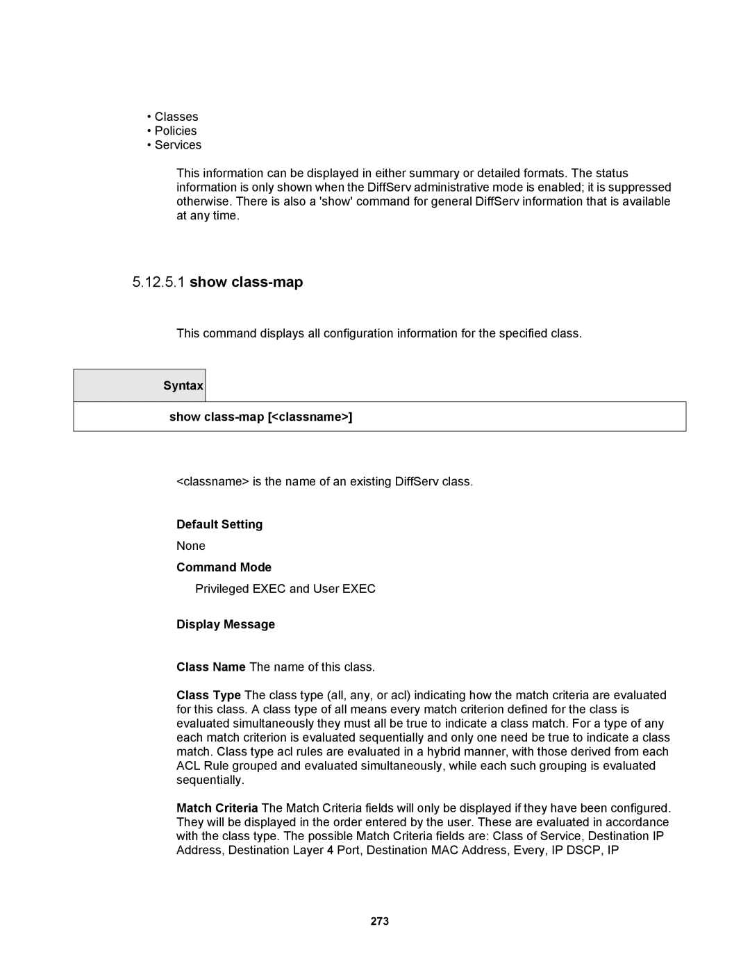 Fortinet MR1 manual Syntax Show class-map classname 