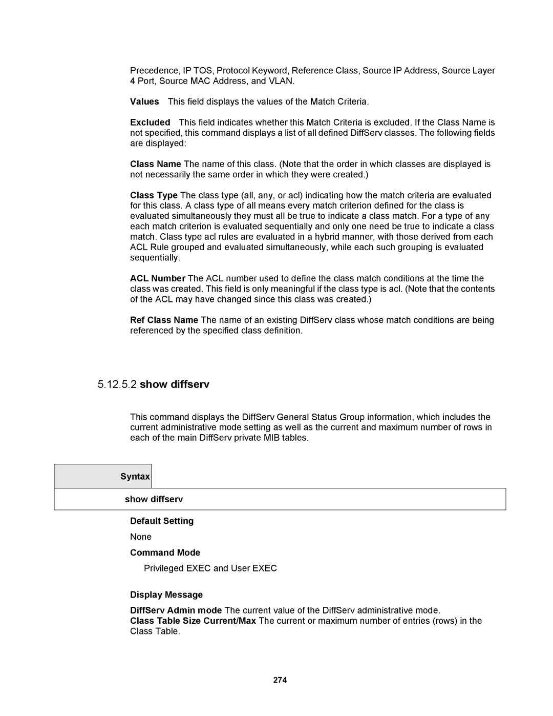 Fortinet MR1 manual Syntax Show diffserv Default Setting 