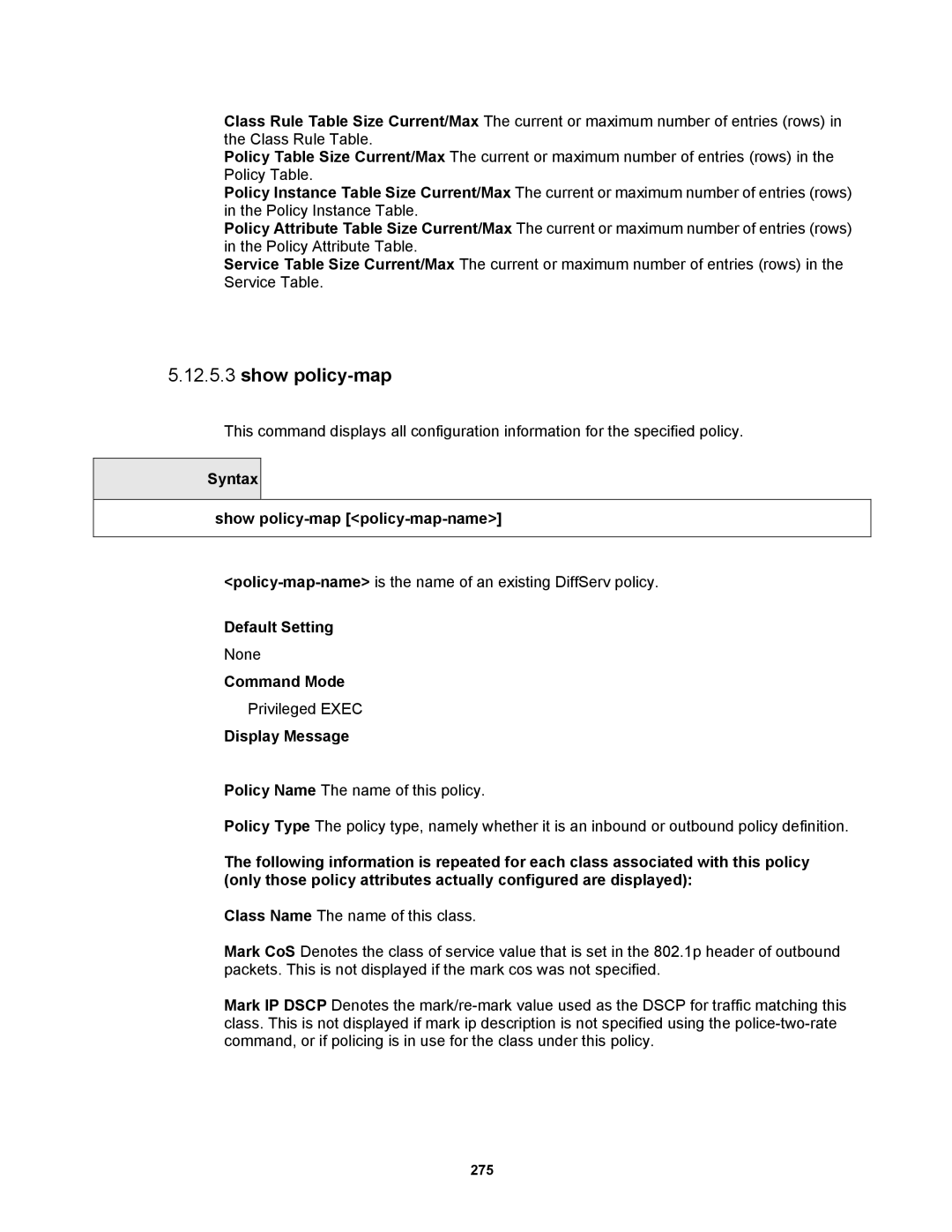 Fortinet MR1 manual Syntax Show policy-map policy-map-name 