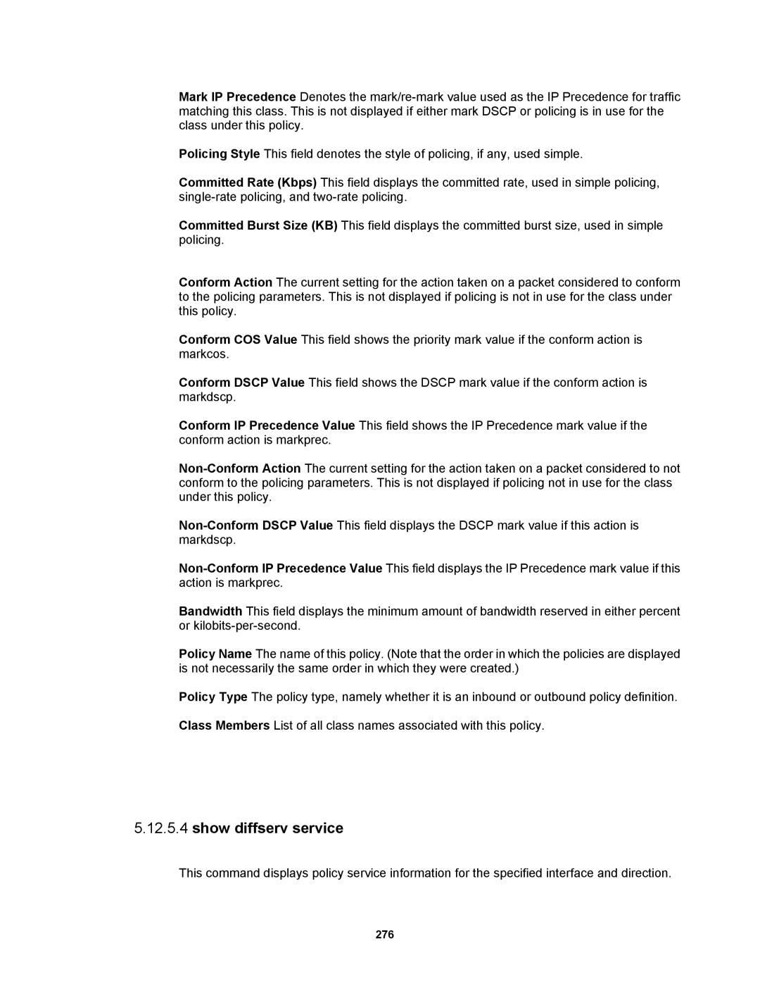 Fortinet MR1 manual Show diffserv service 