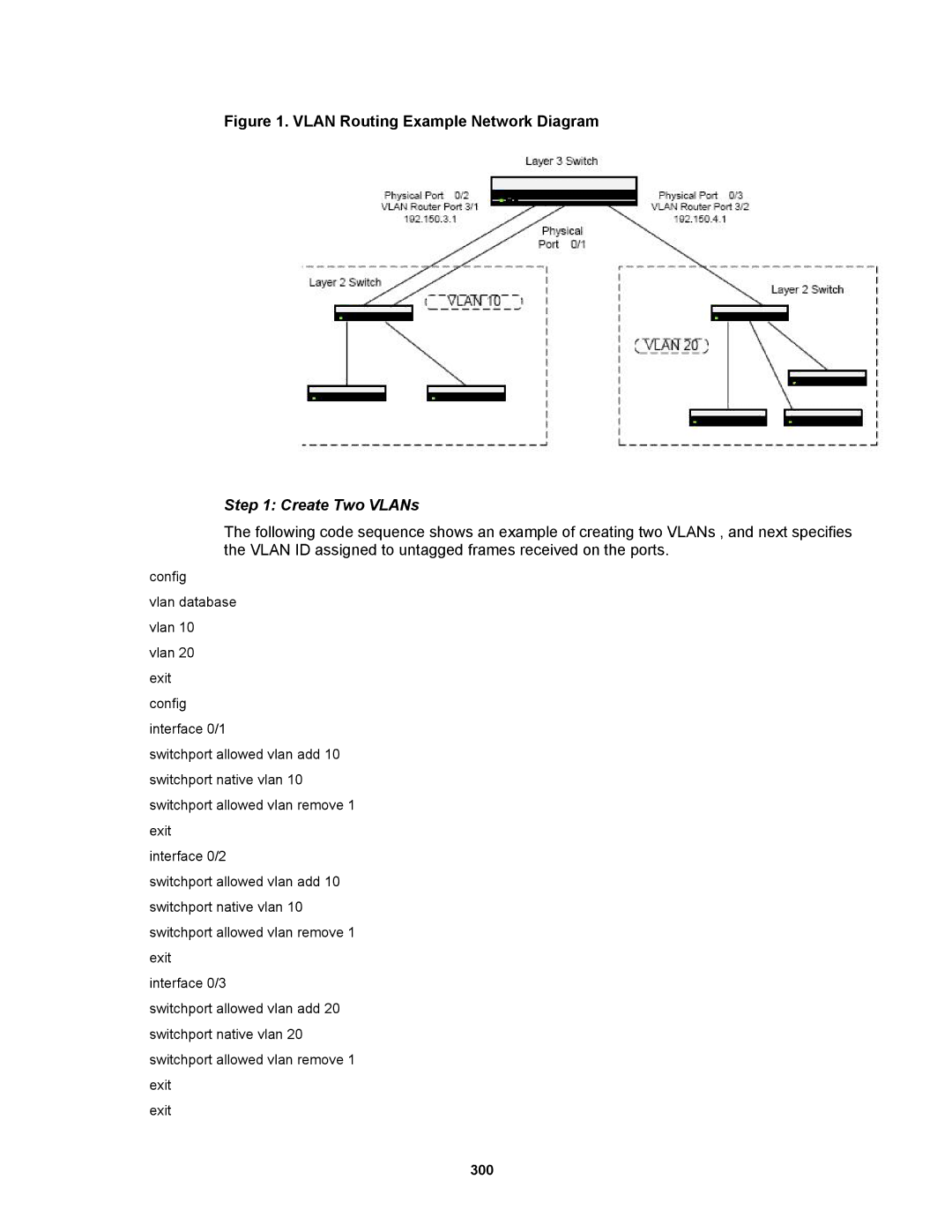 Fortinet MR1 manual Vlan Routing Example Network Diagram, Create Two VLANs 