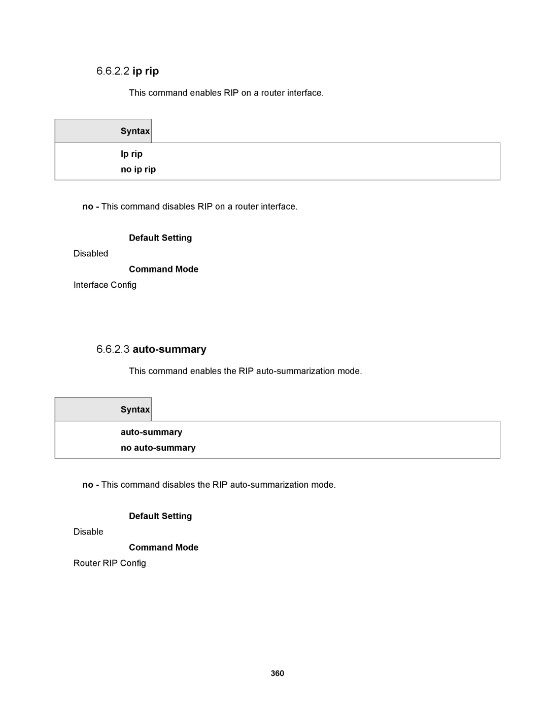 Fortinet MR1 manual Syntax Ip rip no ip rip, Syntax Auto-summary no auto-summary 