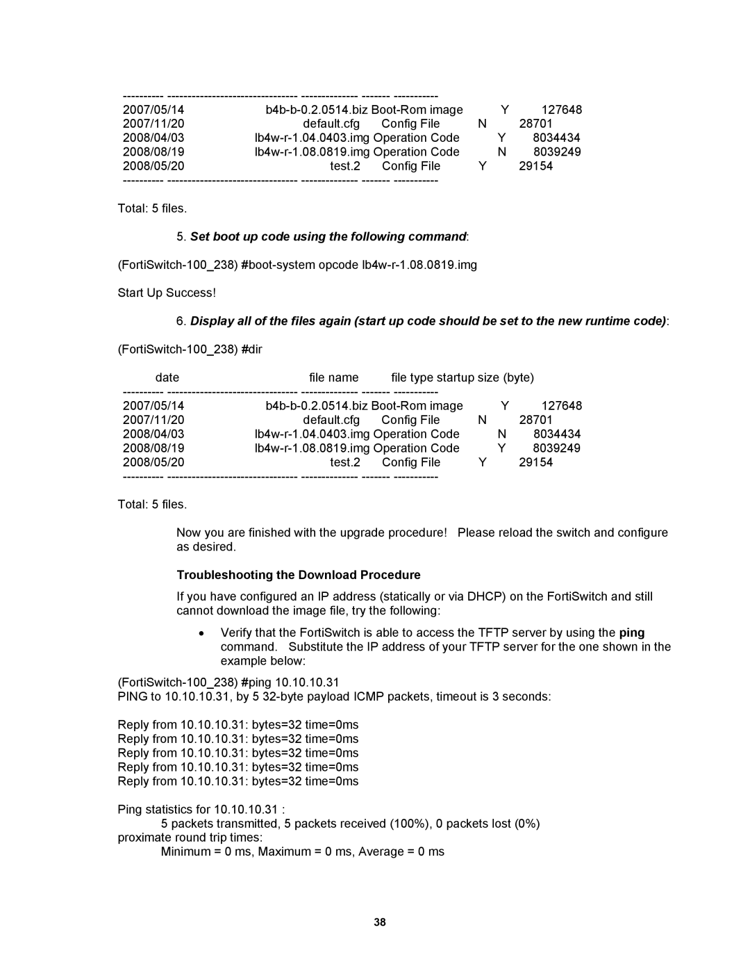 Fortinet MR1 manual Troubleshooting the Download Procedure 