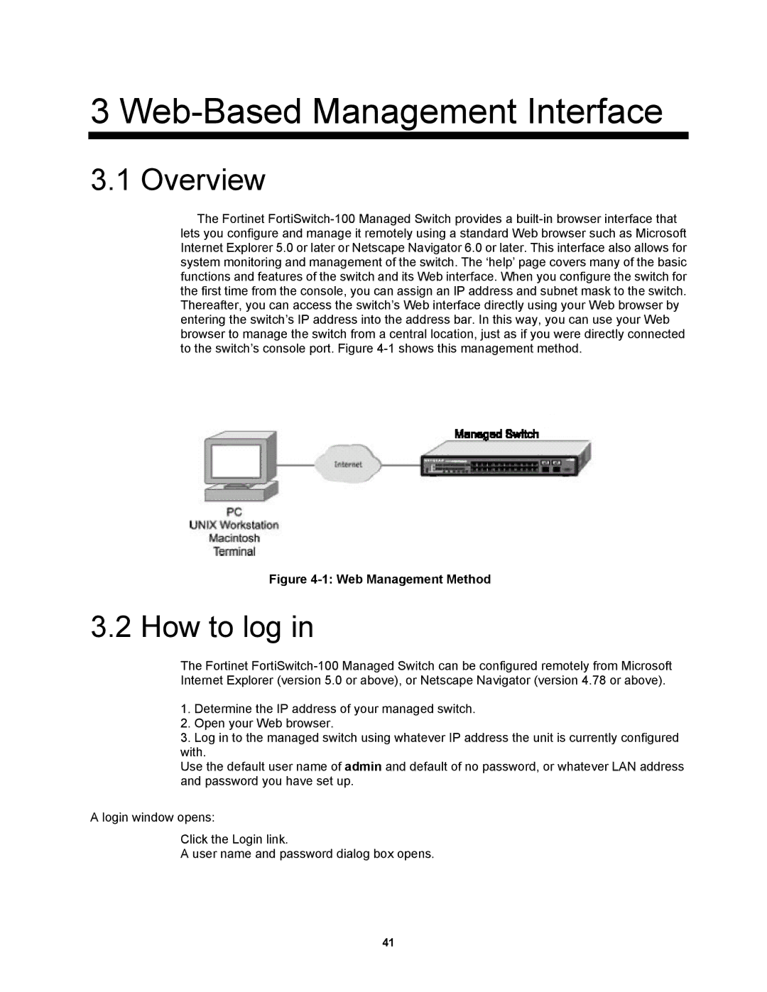 Fortinet MR1 manual Web-Based Management Interface 