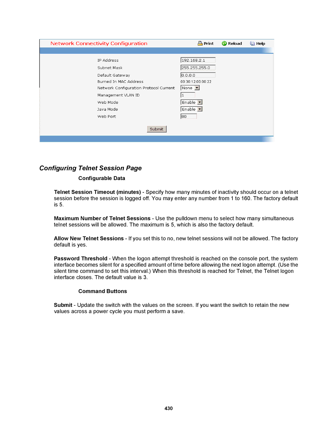 Fortinet MR1 manual Configuring Telnet Session 