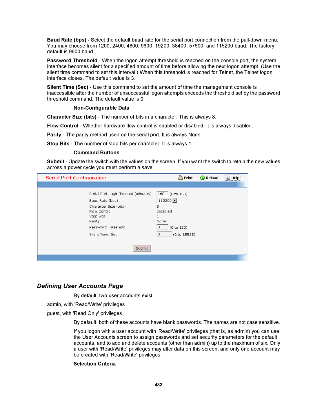 Fortinet MR1 manual Defining User Accounts, Selection Criteria 